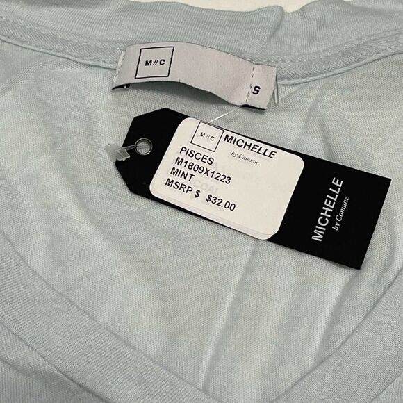 Michelle By‎ Comune Zodiac Pisces Astrology Horoscope T-Shirt Mint Green Small - Picture 3 of 13